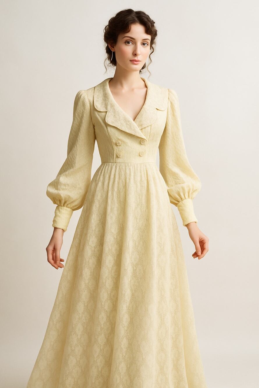 Bridgerton-Inspired Vintage Lace Gown | Romantic Regency Cottagecore Maxi XXS